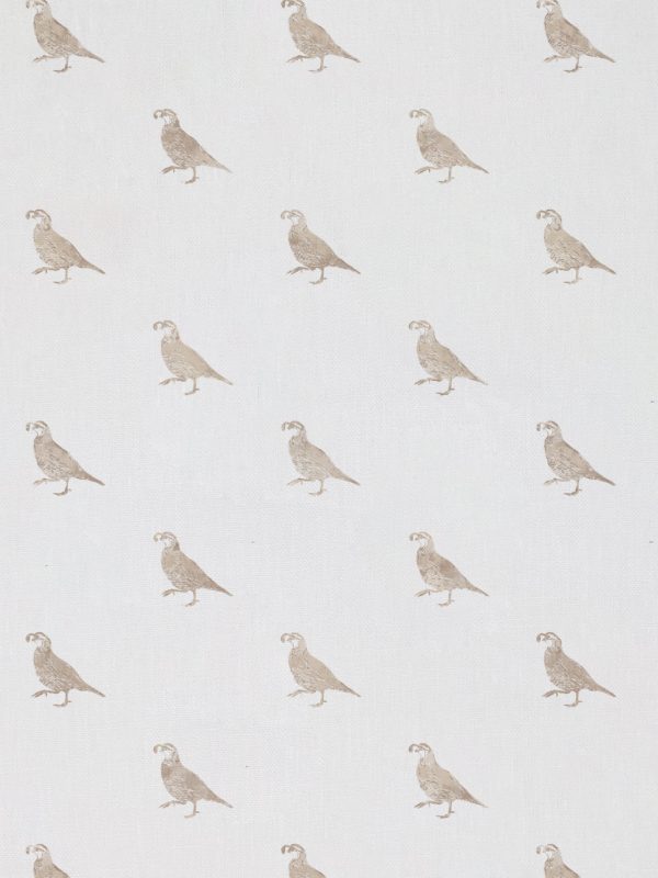 California Quail  Linen Fabric by Nathan Turner - Neutral Sale