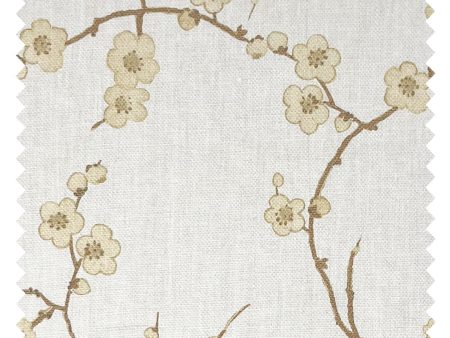 Cherry Blossom  Linen Fabric by Nathan Turner - Gold Cheap