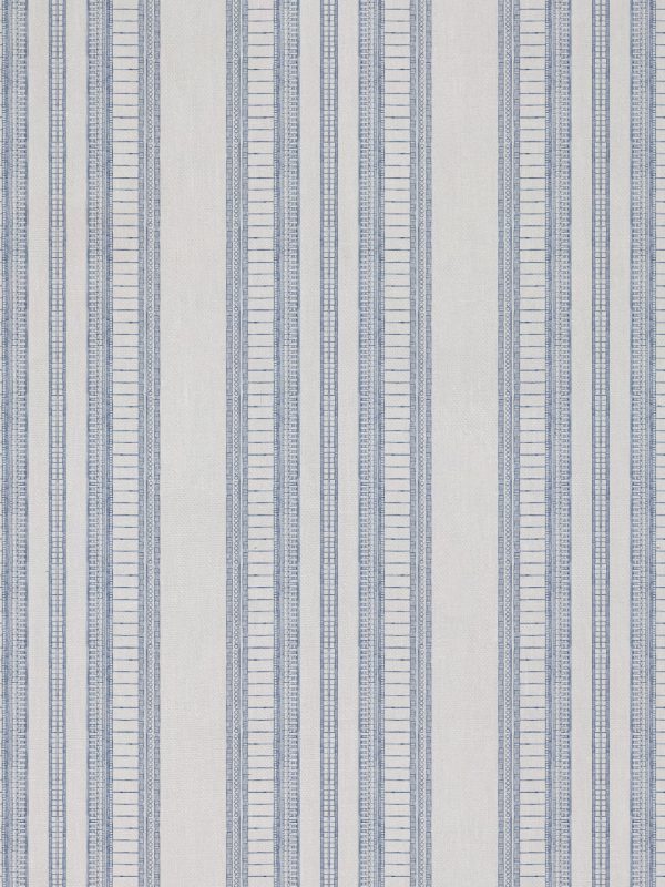 Doodle Stripe  Linen Fabric by Nathan Turner - Dark Blue Hot on Sale