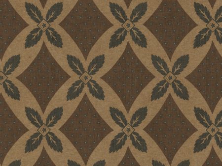 Arthur  Kraft Wallpaper by Nathan Turner - Blue on Brown on Sale