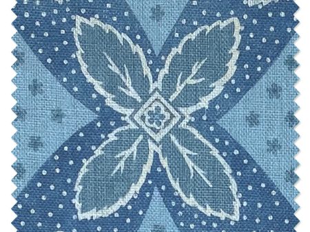 Arthur  Linen Fabric by Nathan Turner - Blue on Blue Cheap