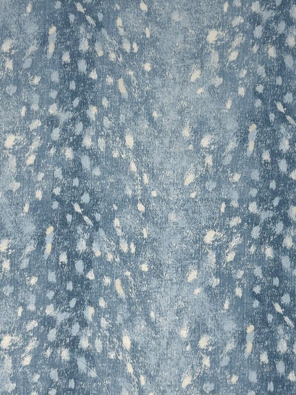 Deer  Linen Fabric by Nathan Turner - Blue Online Hot Sale