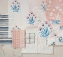 Cherry Blossom  Linen Fabric by Nathan Turner - Pink Sale