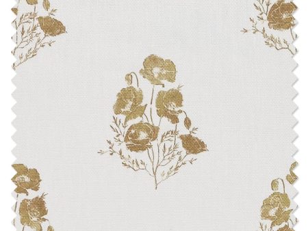 California Poppy  Linen Fabric by Nathan Turner - Gold Hot on Sale