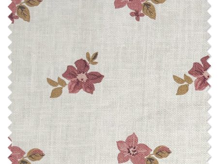 Anna Floral  Linen Fabric by Nathan Turner - Mustard Pink Online