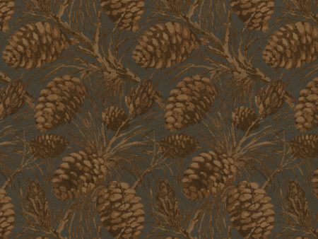 Pinecones  Kraft Wallpaper by Nathan Turner - Taupe on Cloud Fashion