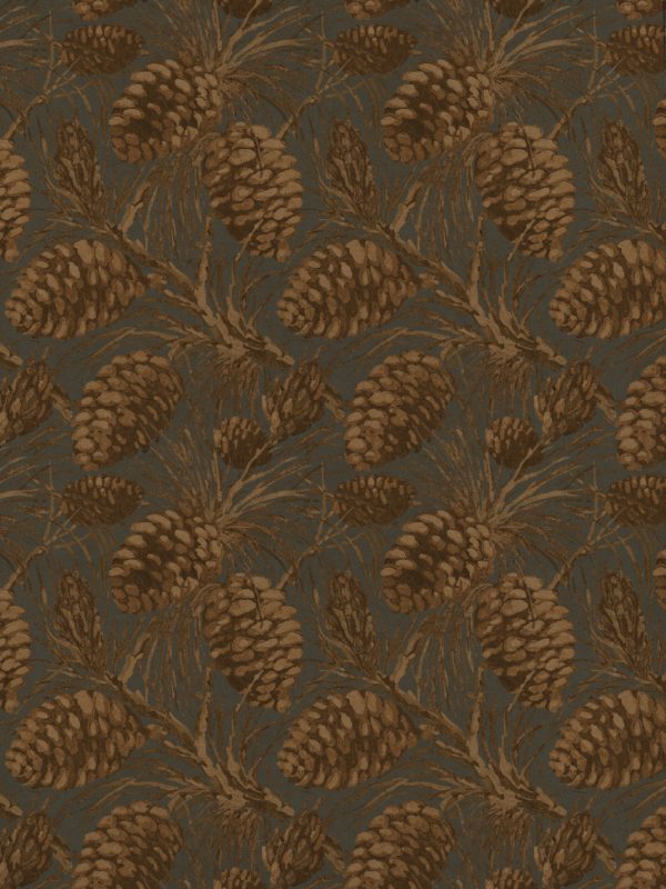 Pinecones  Kraft Wallpaper by Nathan Turner - Taupe on Cloud Fashion