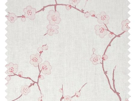 Cherry Blossom  Linen Fabric by Nathan Turner - Pink Sale