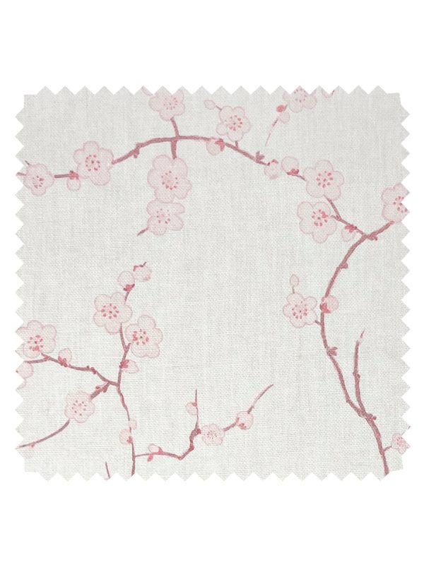 Cherry Blossom  Linen Fabric by Nathan Turner - Pink Sale