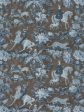 Cowboy Toile  Linen Fabric by Nathan Turner - Blue Brown Sale