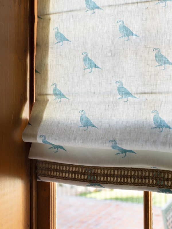 California Quail  Linen Fabric by Nathan Turner - Neutral Sale