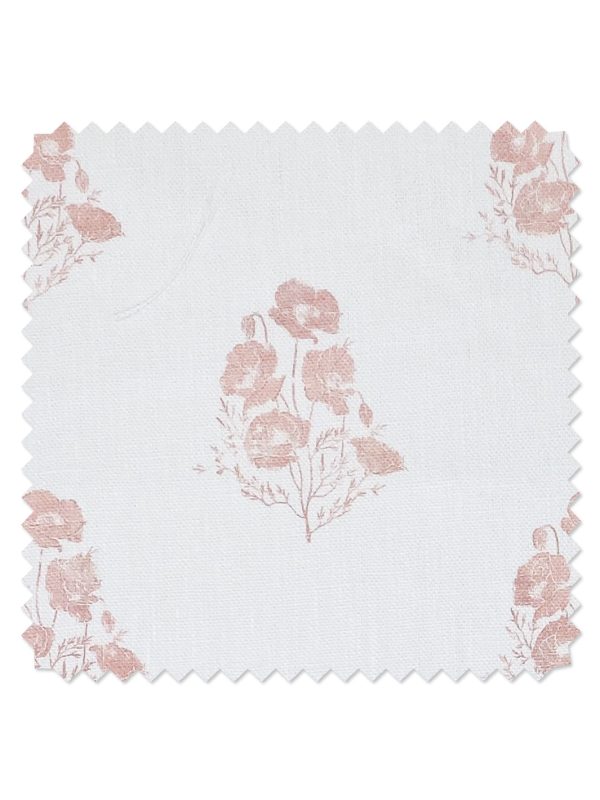 California Poppy  Linen Fabric by Nathan Turner - Pink Online Sale