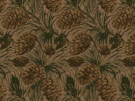 Pinecones  Kraft Wallpaper by Nathan Turner - Cream Fashion