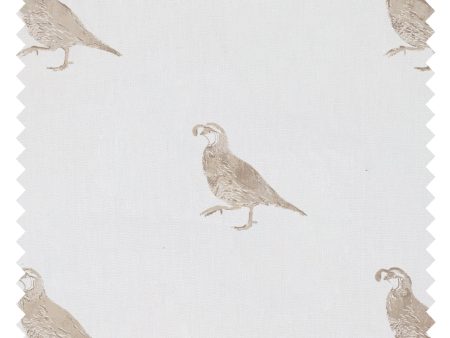 California Quail  Linen Fabric by Nathan Turner - Neutral Sale