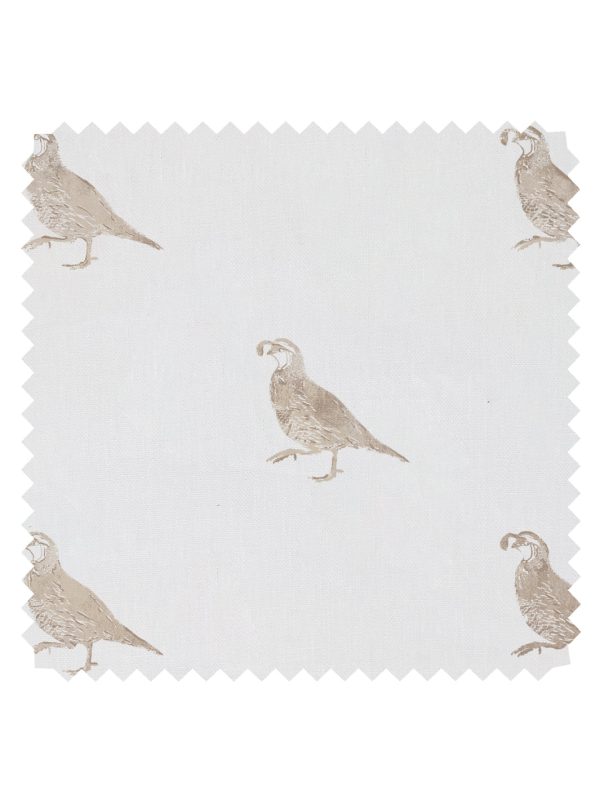 California Quail  Linen Fabric by Nathan Turner - Neutral Sale