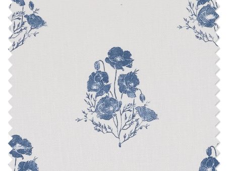 California Poppy  Linen Fabric by Nathan Turner - Blue Supply