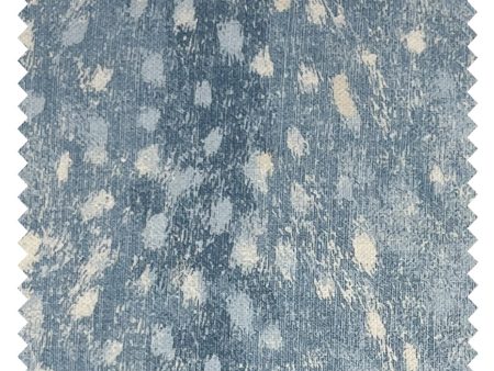 Deer  Linen Fabric by Nathan Turner - Blue Online Hot Sale