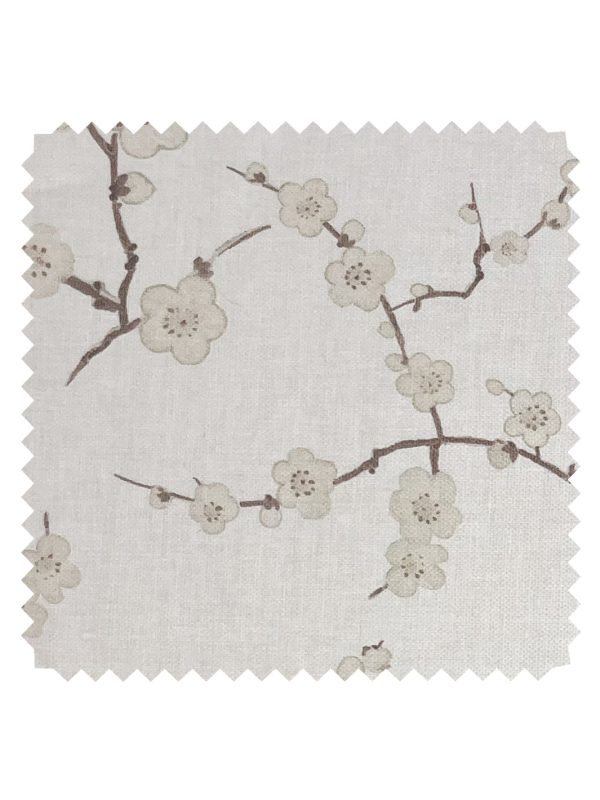 Cherry Blossom  Linen Fabric by Nathan Turner - Neutral Fashion