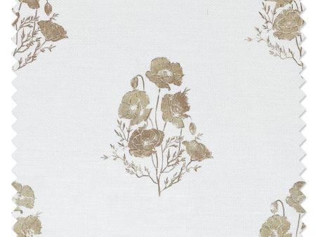 California Poppy  Linen Fabric by Nathan Turner - Neutral on Sale