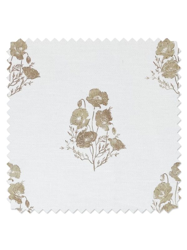 California Poppy  Linen Fabric by Nathan Turner - Neutral on Sale