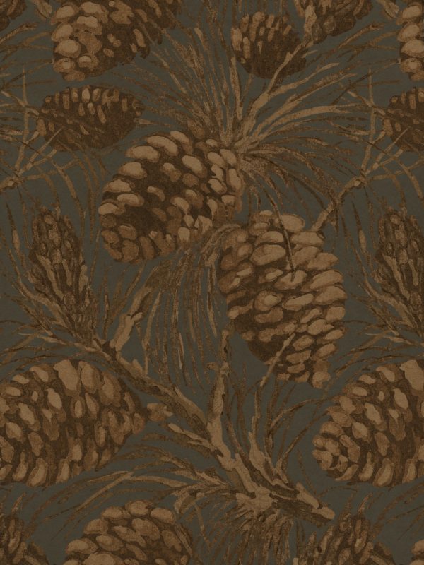 Pinecones  Kraft Wallpaper by Nathan Turner - Taupe on Cloud Fashion