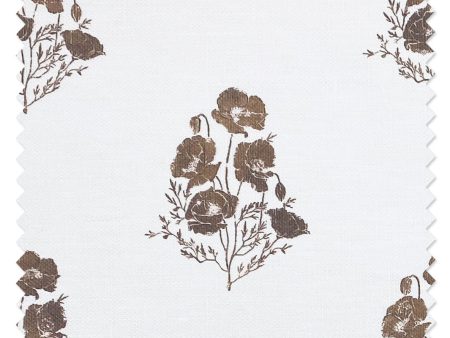 California Poppy  Linen Fabric by Nathan Turner - Brown Online Sale