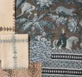 Deer  Linen Fabric by Nathan Turner - Brown Discount