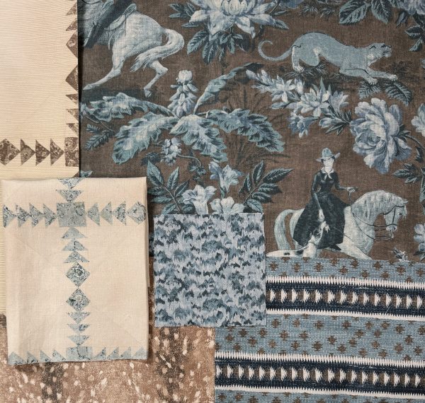 Deer  Linen Fabric by Nathan Turner - Brown Discount