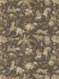 Cowboy Toile  Linen Fabric by Nathan Turner - Gold Brown For Sale