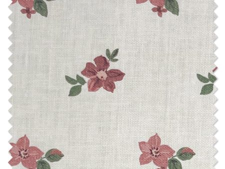 Anna Floral  Linen Fabric by Nathan Turner - Pink Green Online now