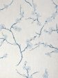 Cherry Blossom  Linen Fabric by Nathan Turner - Blue For Sale