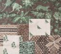 California Quail  Linen Fabric by Nathan Turner - Green For Sale