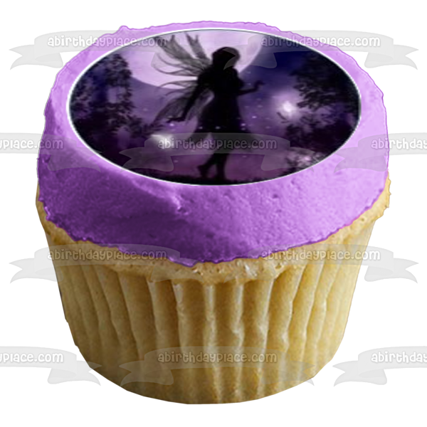 Assorted Unicorns Fairies Fairy Mystic Unicorn Pegasus Horse Purple Background Edible Cupcake Topper Images ABPID24096 Online