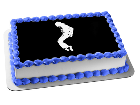 Michael Jackson Moonwalk Black and White Silhouette Edible Cake Topper Image ABPID26855 Online Sale