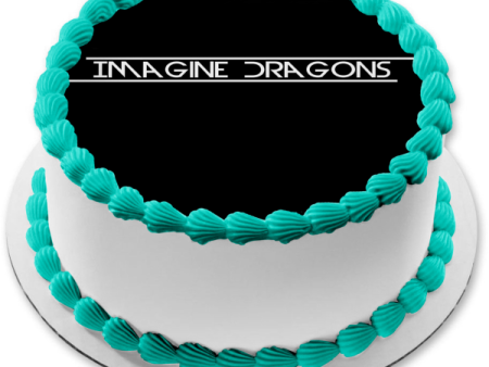 Imagine Dragons Band Name Black and White Edible Cake Topper Image ABPID26860 For Sale