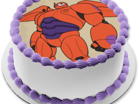 Big Hero 6 Red Baymax Tan Background Edible Cake Topper Image ABPID21865 Online