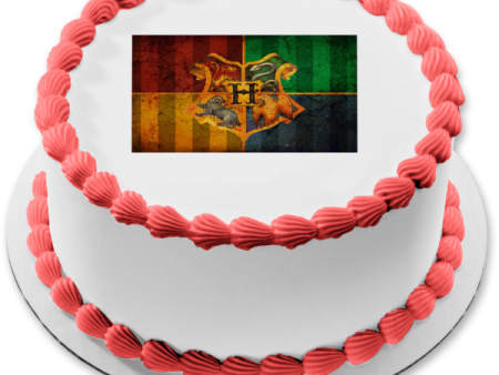 Harry Potter Crest Gryffindor Hufflepuff Ravenclaw Slytherin Edible Cake Topper Image ABPID25010 Sale