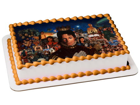 Michael Jackson King of Pop Crown Various Pictures Edible Cake Topper Image ABPID26859 Cheap