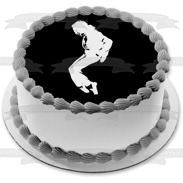 Michael Jackson Moonwalk Black and White Silhouette Edible Cake Topper Image ABPID26855 Online Sale