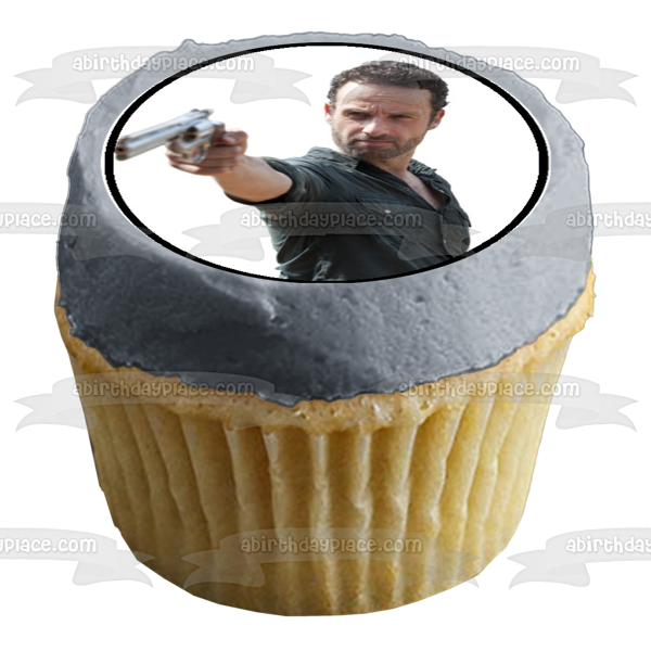 The Walking Dead Rick Daryl Merle Carl Michone Glen Zombies Andrea Edible Cupcake Topper Images ABPID24380 Online Hot Sale