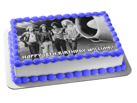 Led Zeppelin Jimmy Page, Robert Plant, John Paul Jones, John Bonham Edible Cake Topper Image ABPID26854 Hot on Sale