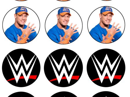 WWE World Wrestling Logo John Cena Edible Cupcake Topper Images ABPID21800 Cheap