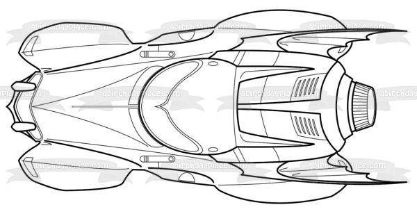 DC Comics Batmobile Black and White Edible Cake Topper Image ABPID22119 Cheap