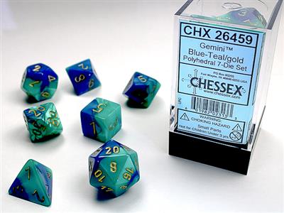 GEMINI® POLYHEDRAL BLUE-TEAL GOLD 7-DIE SET 26459 on Sale