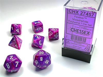 FESTIVE® POLYHEDRAL VIOLET WHITE 7-DIE SET 27457 Hot on Sale