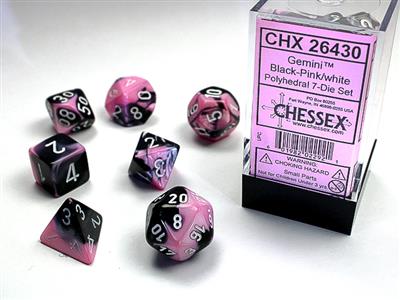 GEMINI® POLYHEDRAL BLACK-PINK WHITE 7-DIE SET For Discount