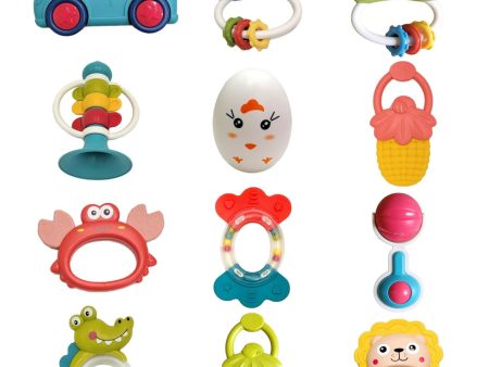 Baby Rattle Teething Handbell Toys 12 PCS Set, Infant Grab N Shake Online Sale