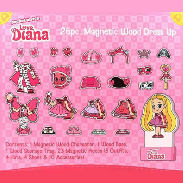 Love Diana 26pc. Magnetic Wood Dress Up Playset Roma Diana Toy Sale