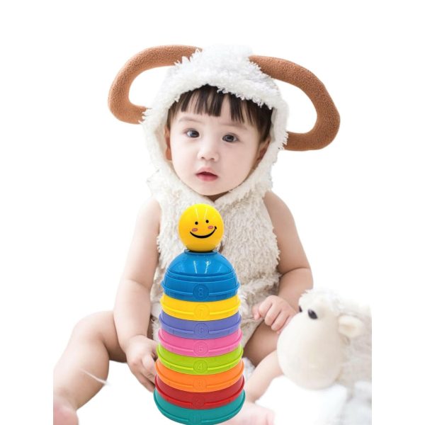 Rainbow Colorful Stacking Cups For Toddlers Baby Sorting Toys Fashion