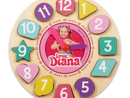 Love Diana Shape Sorter Wood Clock 1 Set Cheap